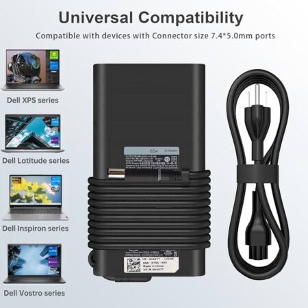 Chargeur Laptop Dell 19.5V Officiel | Embout rond – Avec câble d’alimentation – Vente au Cameroun