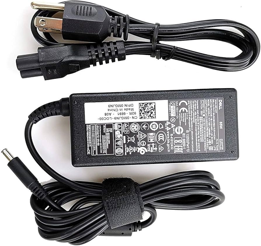 Chargeur Dell 19.5v Laptop Officiel | Petit embout (Smart Pin) – Avec câble d’alimentation – Vente au Cameroun