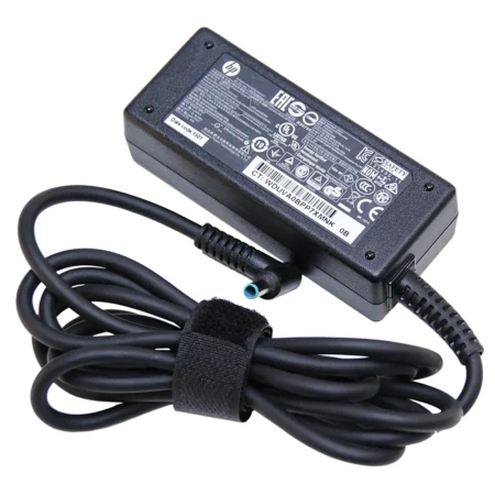 Chargeur Laptop HP 19.5V Officiel | Embout bleu – Avec câble d’alimentation – Vente au Cameroun