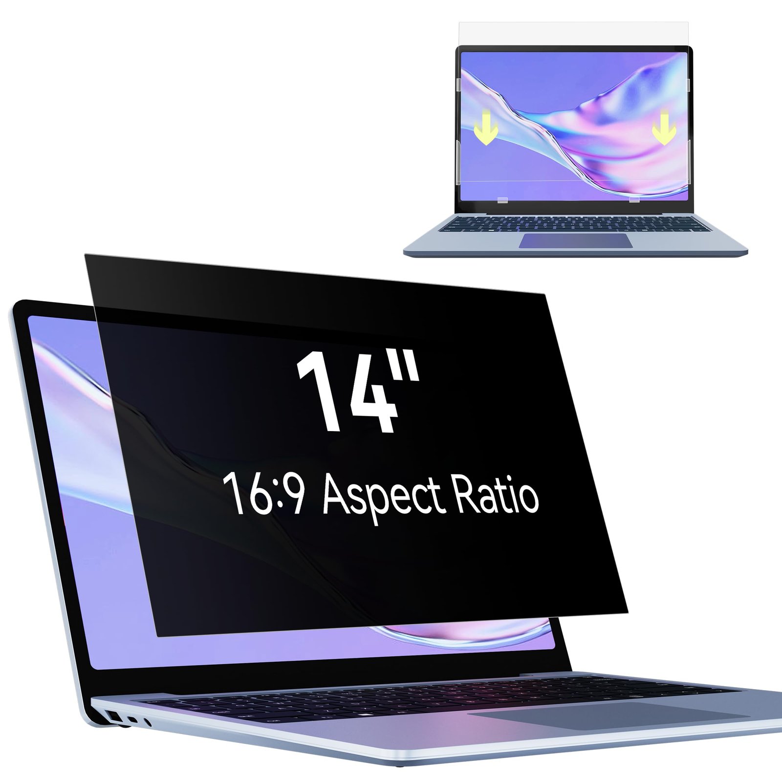 Filtre de Confidentialité Écran Laptop 14 Pouces | Sécurité Format 16:9 | Vente au Cameroun