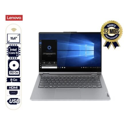Laptop Lenovo ThinkBook 14 Yoga | Puissant Core i5‑1135G7 11ᵉ Génération | 8 Go RAM | 512 Go SSD | Windows 10 Pro | Vente au Cameroun