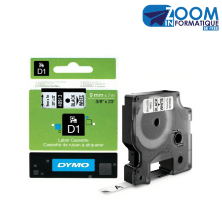 Ruban DYMO D1 40913 – Noir sur Blanc | 9mm x 7m | Original | Vente au Cameroun