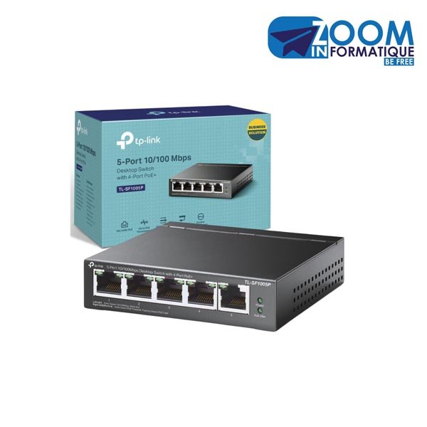 Switch TP‑LINK TL‑SF1005P 5 ports Fast Ethernet dont 4 PoE+ – bon prix en vente au Cameroun