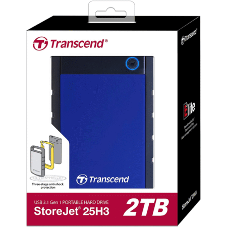 Disque Dur Transcend 2TB HDD Externe | Stockage Portable Efficace| USB 3.1 Haute Vitesse | Vente au Cameroun
