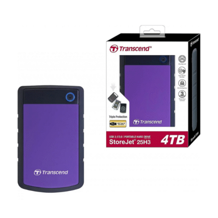 Disque Dur Transcend 4TB HDD Externe | Stockage Portable Efficace| USB 3.1 Haute Vitesse | Vente au Cameroun