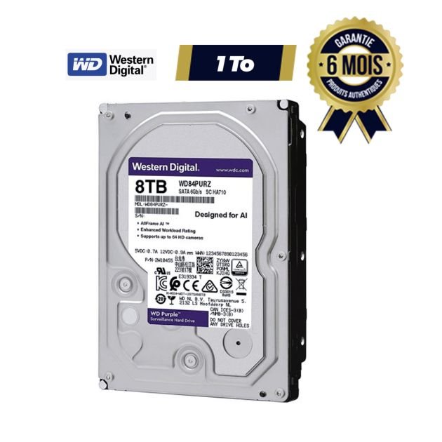 Disque dur WD 8To HDD 3.5" Purple Surveillance – Puissant, rapide et efficace au Bon prix Cameroun