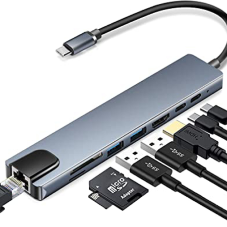 Adaptateur Hub Type-C 8‑en‑1 Docking Station | Polyvalent & Ultra Rapide | Vente au Cameroun