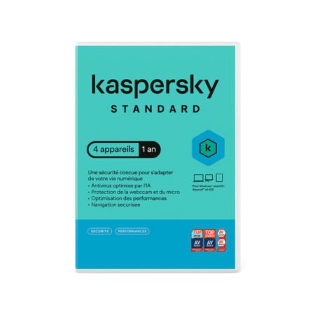 Antivirus Kaspersky Standard 4 Postes 1 An Sécurité Fiable au Bon Prix en Vente Cameroun