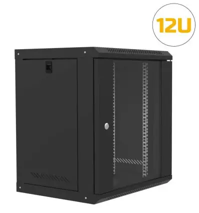 Baie de brassage réseau 12U 600×450 mm 19″ Montage mural | Efficace & Sécurité | Vente au Cameroun