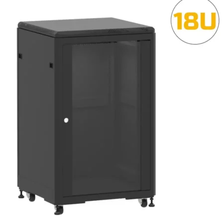 Baie de brassage réseau 18U 600×450 mm 19″ Roulette Sol | Sécurité & Qualité | Vente au Cameroun