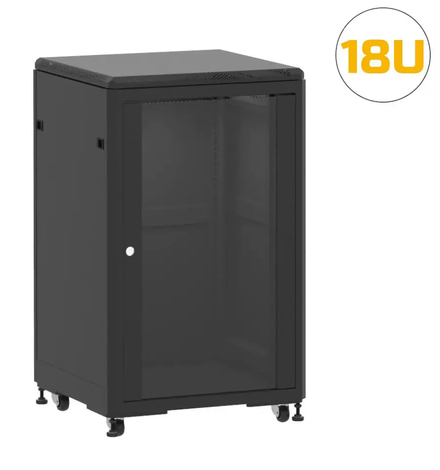 Baie de brassage réseau 18U 600×450 mm 19″ Roulette Sol | Sécurité & Qualité | Vente au Cameroun
