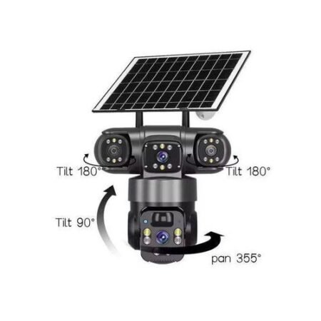 Caméra Solaire 3-Lens 4G | Autonome & Efficace | Vente au Cameroun