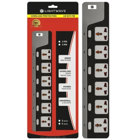 Rallonge Électrique Light Waves EXT 756‑2P | 6 Prises de qualité 3M en Vente Cameroun