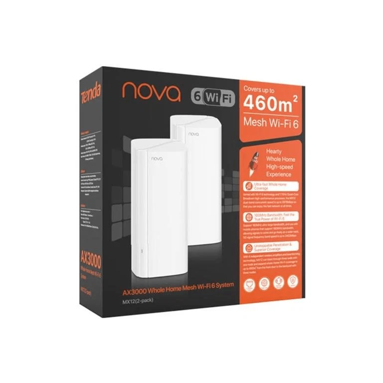 Routeur Tenda Nova MX12 – AX3000 Mesh WiFi 6 (2-Pack) | Puissant & Rapide | Vente au Cameroun