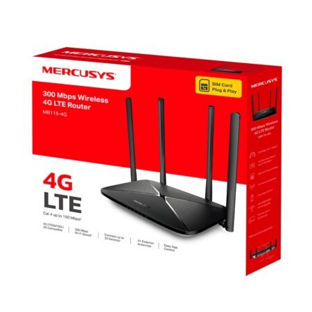 Routeur Sans Fil Mercusys MB115 | 4G LTE WiFi 300 Mbps Connectivité Mobile Rapide en Vente Cameroun