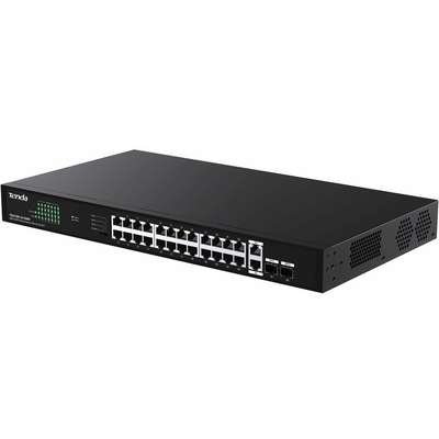 Switch Tenda TEG1128P‑24‑250WN – 26GE + 2SFP Gigabit PoE | Puissant & Rapide | Vente au Cameroun